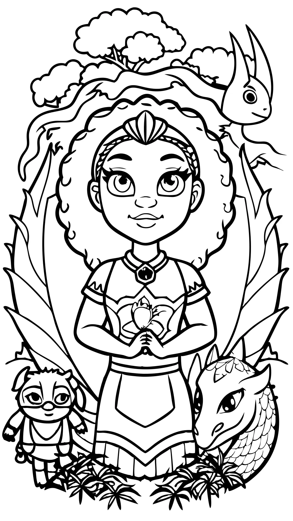 raya and the last dragon coloring pages